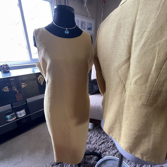 KASPER Separates Blazer Jacket Dress Suit Size 12 Linen Blend 2 Pc Set Career - Picture 9 of 13